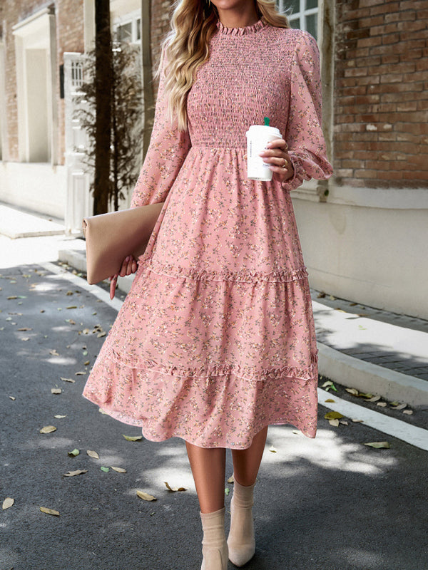 Romantic Floral Holiday Dress – Woven Polyester, Spring-Summer Style