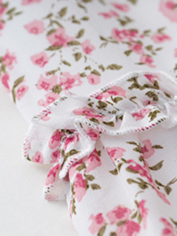 Romantic Floral Holiday Dress – Woven Polyester, Spring-Summer Style