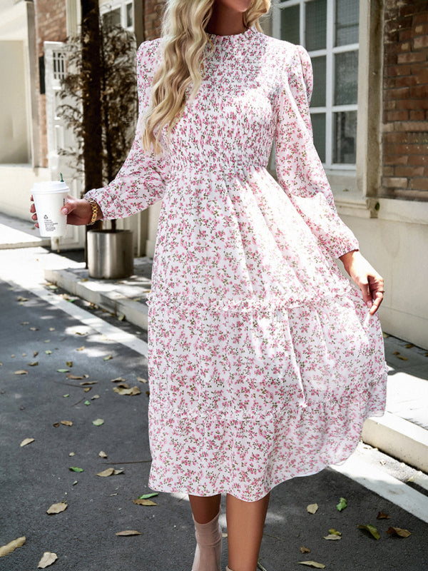 Romantic Floral Holiday Dress – Woven Polyester, Spring-Summer Style