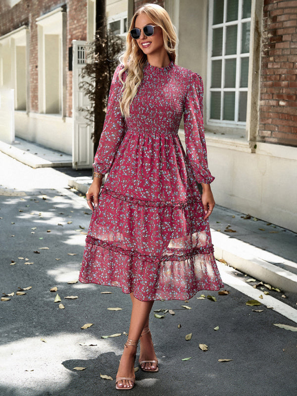 Romantic Floral Holiday Dress – Woven Polyester, Spring-Summer Style