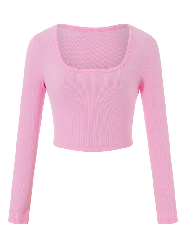 Women's Slim Fit Long Sleeve Crop Top