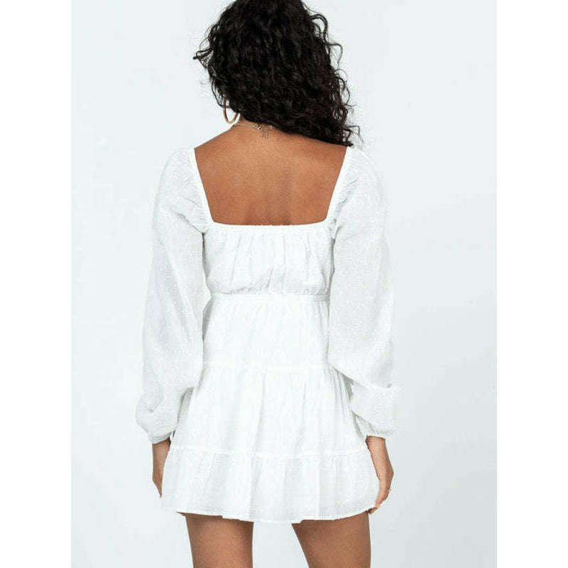white-lace-up-long-sleeve-mini-dress-–-square-neck-hollow-backsmiling-maria---everything-for-women-34653086