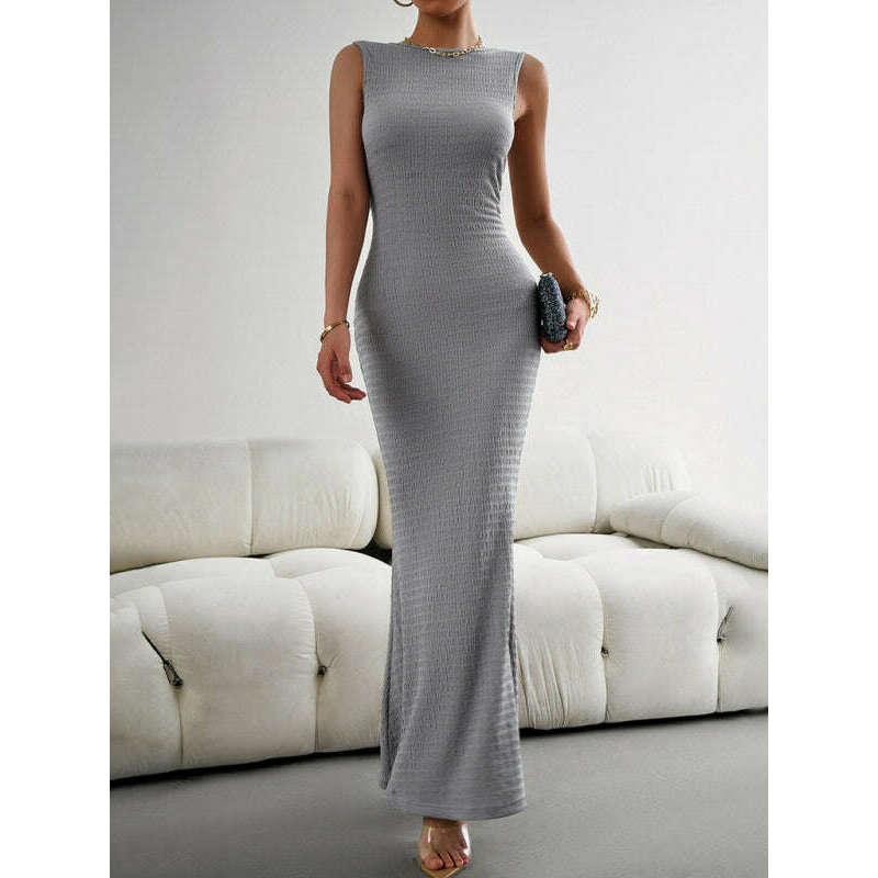 فستان صديري محبوك نحيف – فستان ضيق أنيق بدون أكمام لجميع المواسم ابتسامة ماريا - كل شيء للنساء 34651801