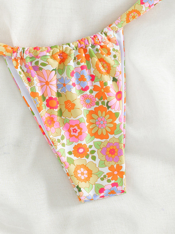 Floral Knit Bikini Set – High Elastic Fit with Padded Top