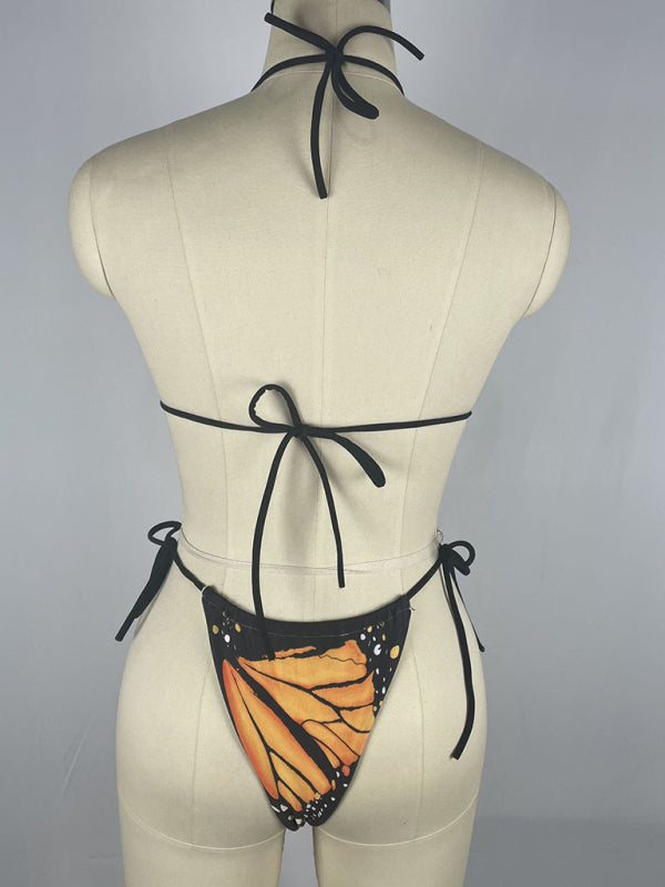Self-Design Strappy Bikini Set – Spring-Summer Knit with Dropped Shoulders