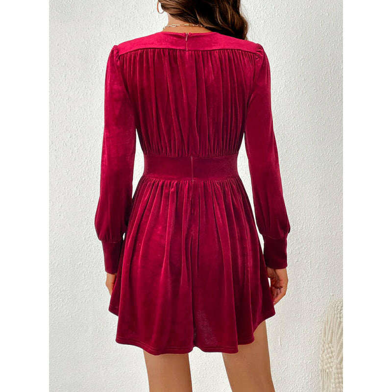 velvet-long-sleeve-v-neck-party-dress-–-flowy-skirt-defined-waistsmiling-maria---everything-for-women-34653082