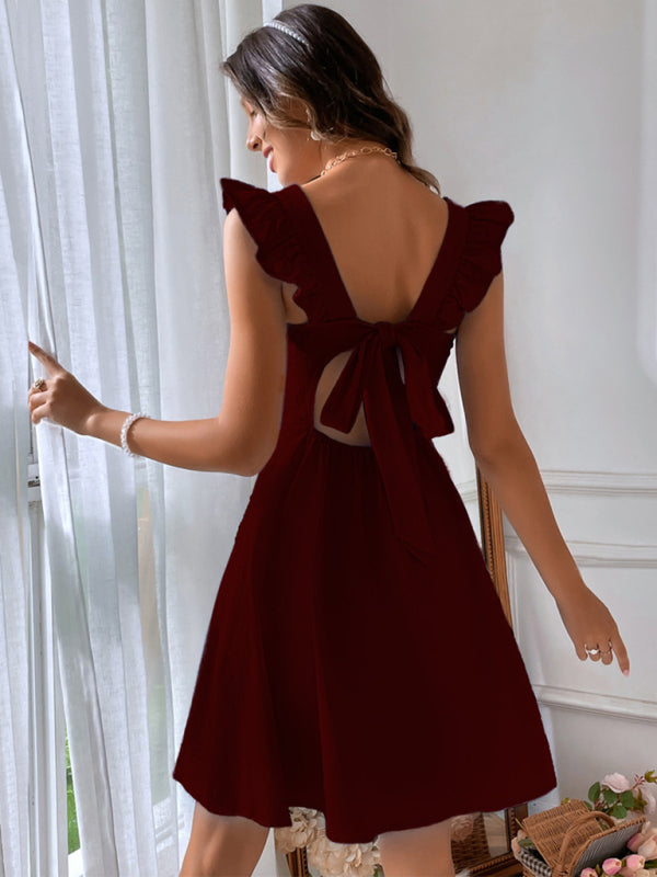 Pastoral Cotton Sundress with Adjustable Straps – Romantic Fit for Beach & Daily Wear