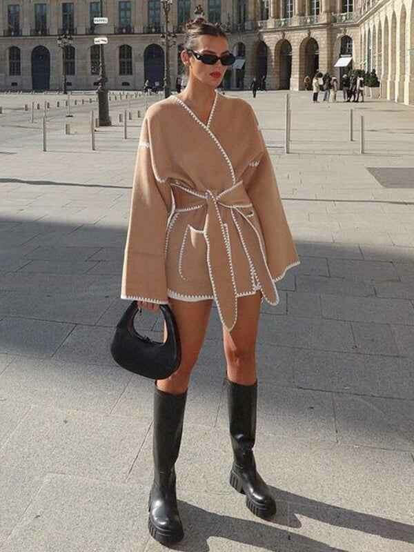 v-neck-lace-up-belted-cardigan-jacket-34839567