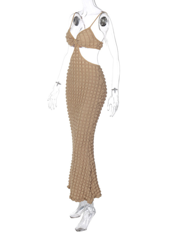 Women's Hollow Back Spaghetti Strap Long Dress