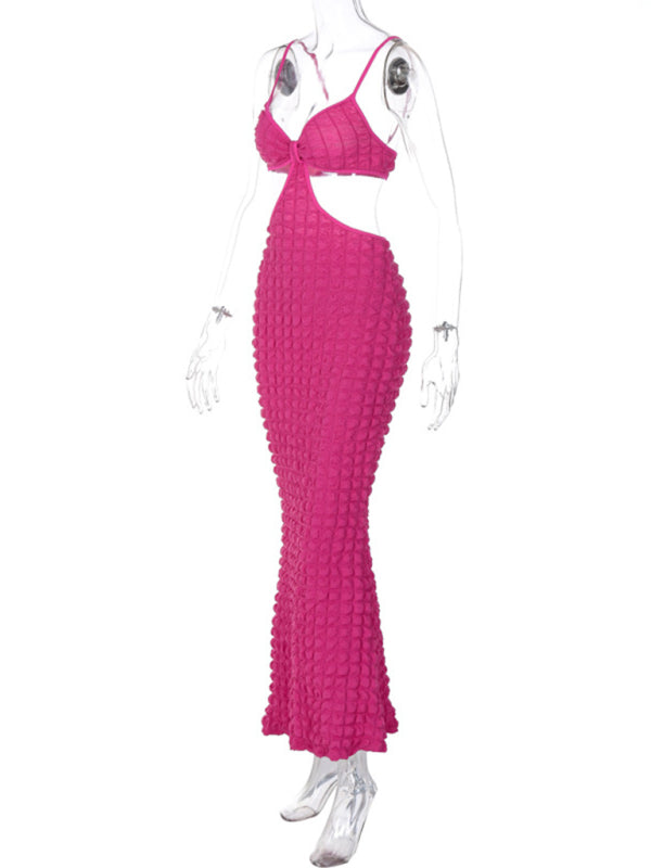 Women's Hollow Back Spaghetti Strap Long Dress
