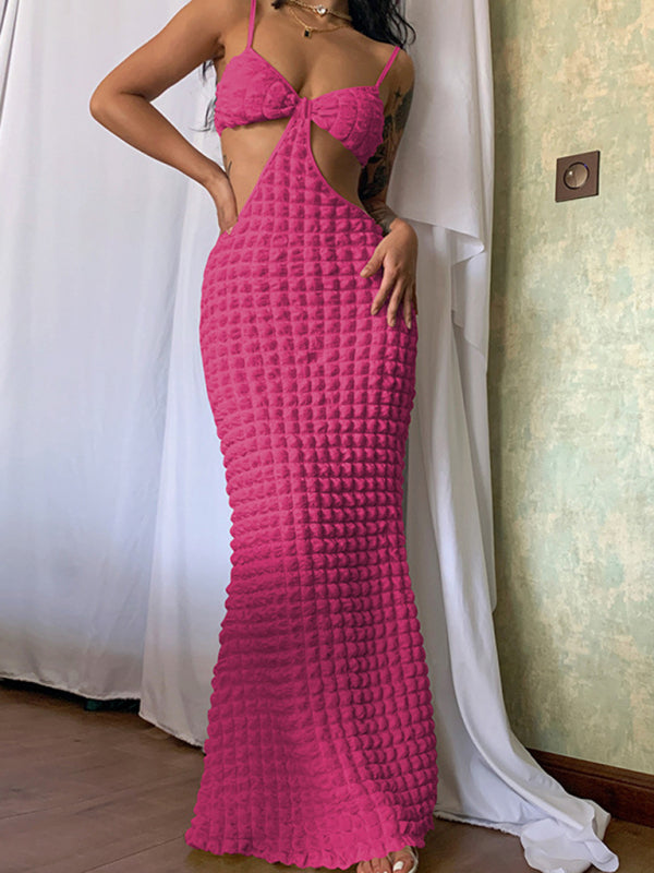 Women's Hollow Back Spaghetti Strap Long Dress