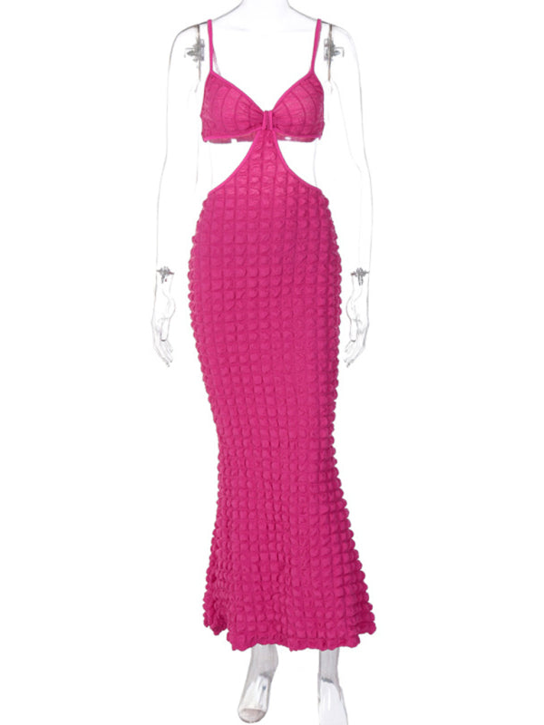 Women's Hollow Back Spaghetti Strap Long Dress