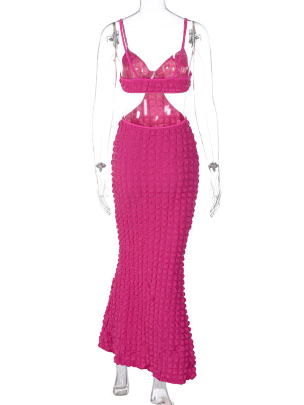 Women's Hollow Back Spaghetti Strap Long Dress