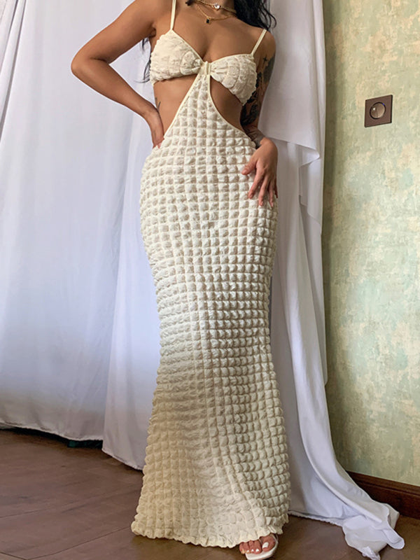 Women's Hollow Back Spaghetti Strap Long Dress