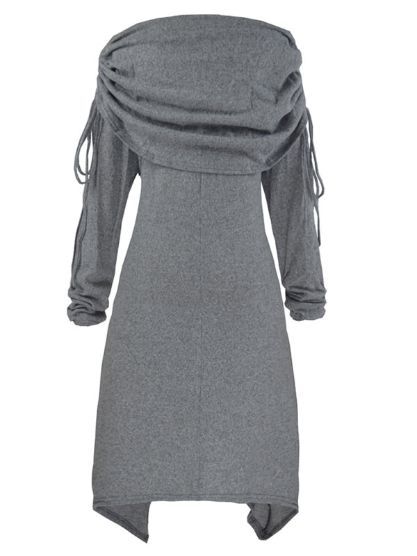 Damenkleid mit Kordelzug und Weihnachts-Schneemann-Print