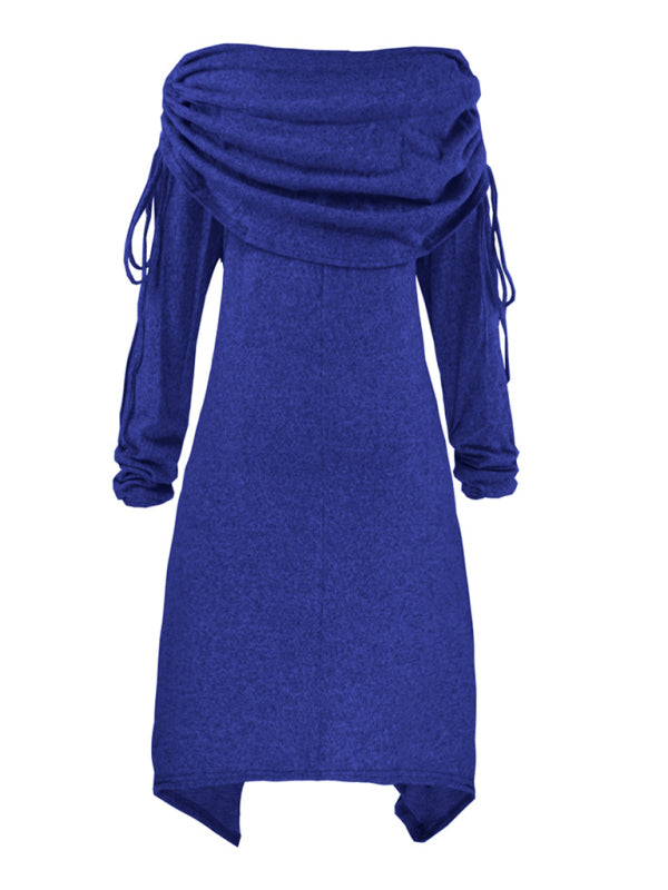 Damenkleid mit Kordelzug und Weihnachts-Schneemann-Print