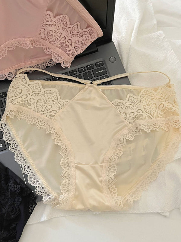 Lace Trim Low Waist Seamless Panties – Sexy Self Design Lingerie