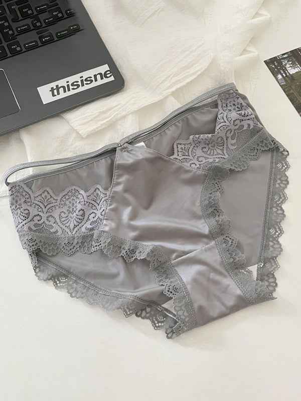 Lace Trim Low Waist Seamless Panties – Sexy Self Design Lingerie
