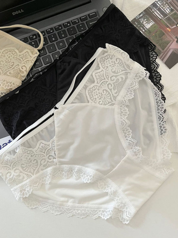 Lace Trim Low Waist Seamless Panties – Sexy Self Design Lingerie