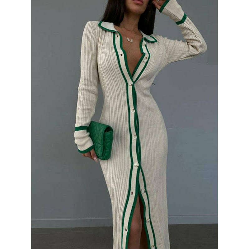 slim-fit-lapel-patchwork-cardigan-dress-–-long-sleeve-knit-midismiling-maria---everything-for-women-34653631