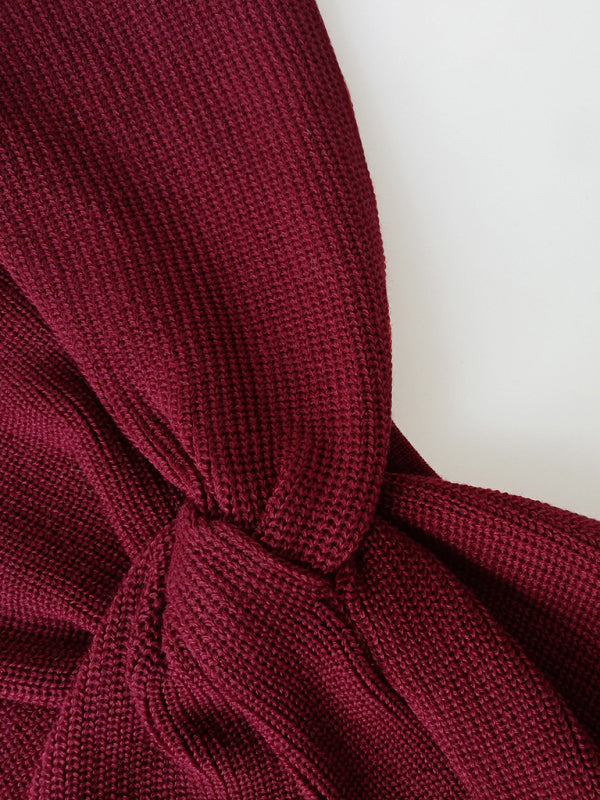 New style knitted cross strapless fashionable and sexy woolen dress