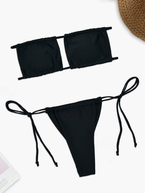 Solid Color One-Piece Swimsuit – Flattering Fit & Sexy Backless Style
