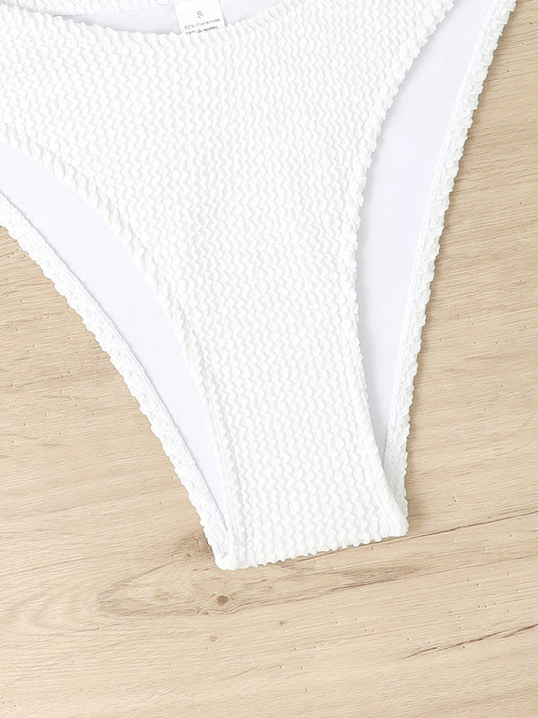 Twisted One-Piece Swimsuit – Wavy Textured Fabric, Sexy Fit