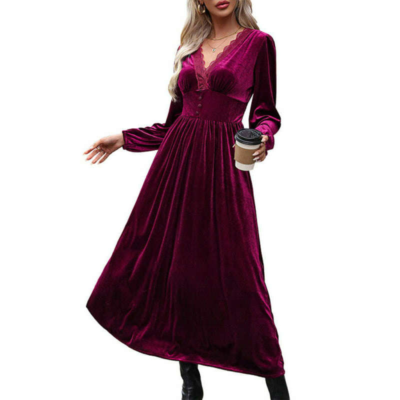 velvet-waist-knit-long-sleeve-dress-–-wine-red-elegant-autumn-winter-stylesmiling-maria---everything-for-women-34652716