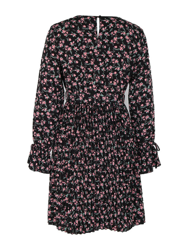 Bohemian Floral Long Sleeve Dress – Lightweight, Flowy & Woven Fit