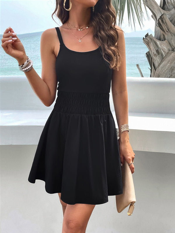 Elegant Suspender Sports Dress – Knit Spring-Summer Activewear