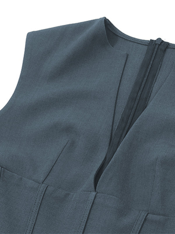 Retro volditud kitsas vöökohaga kleit – naiste seksikas midi