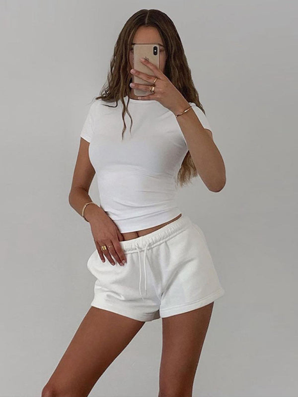 Women's Solid Color Basic Crew Neck T-Shirt