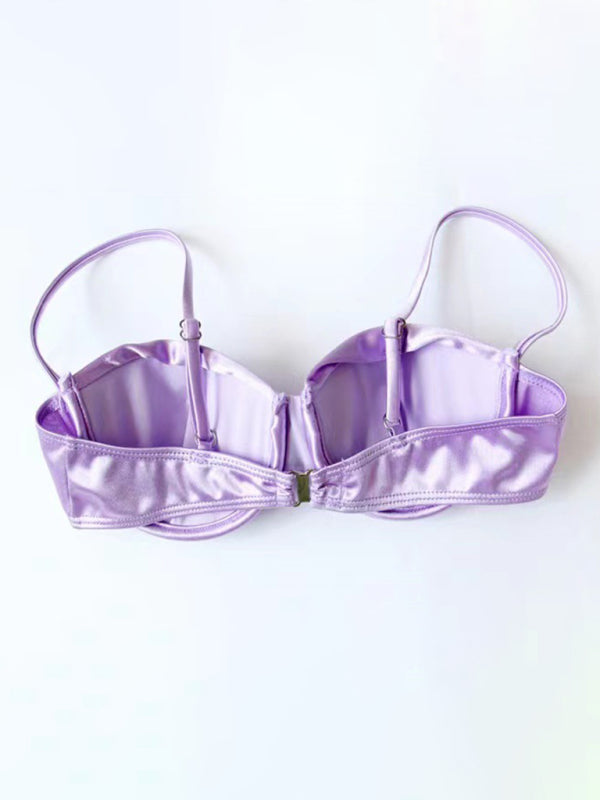 Sweetheart Push-Up Skirt Bikini – Glossy Finish, Sexy Fit, Summer Ready
