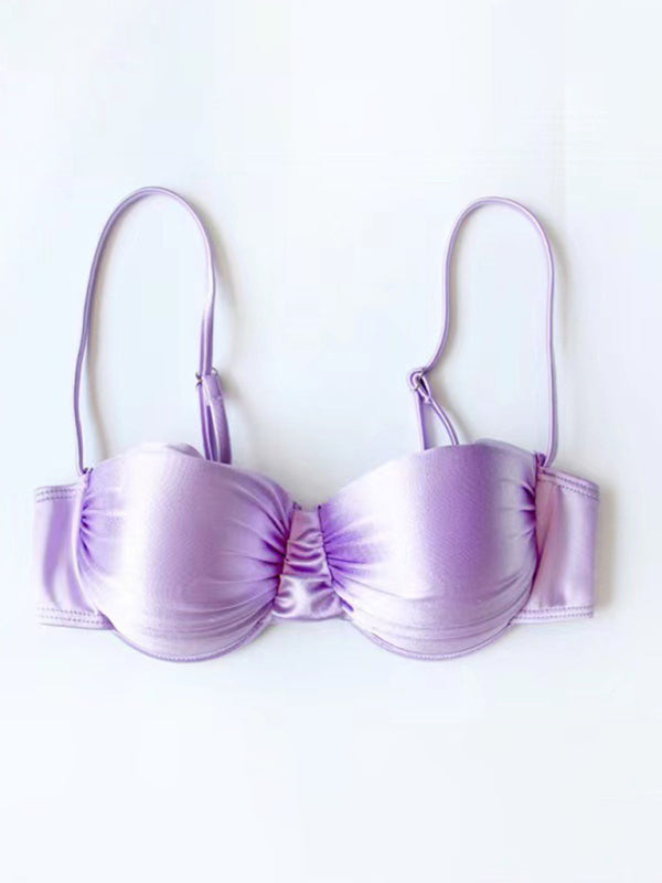 Sweetheart Push-Up Skirt Bikini – Glossy Finish, Sexy Fit, Summer Ready