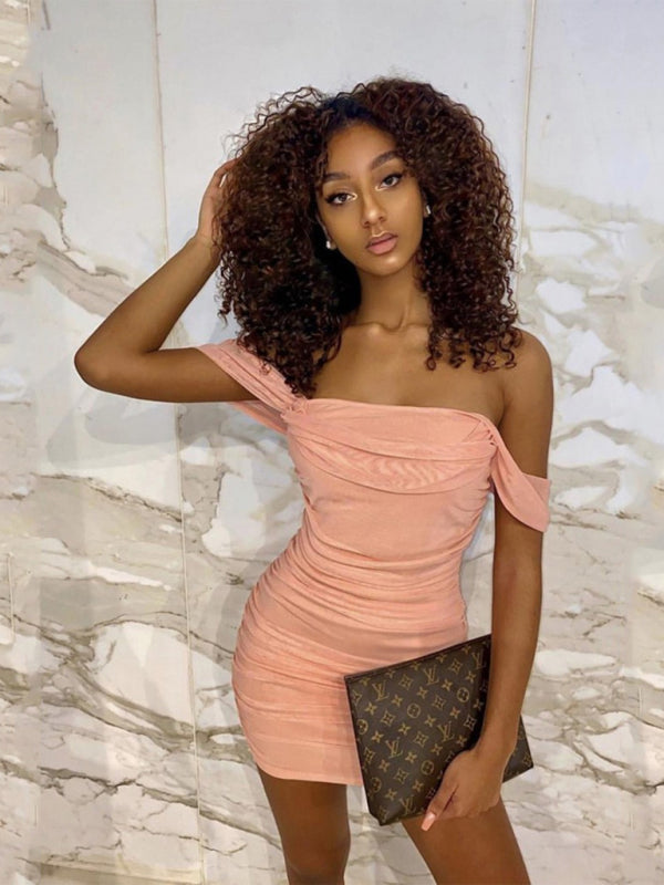 Sheer Mesh Bodycon Dress with Suspender Neckline – Grace Fit, Spring-Summer Style