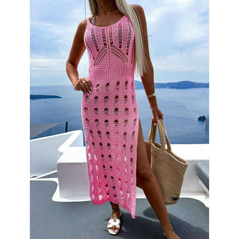 knitted-v-neck-hollow-out-slit-dress-–-slim-fit-spring-summer-stylesmiling-maria---everything-for-women-34643446