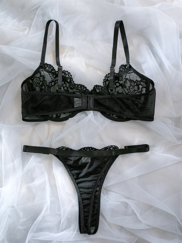 Lace Split Two-Piece Lingerie Set