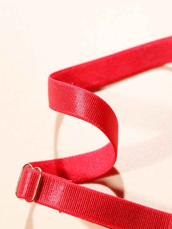 Valentine's One-Shoulder Red Heart Seamless Lingerie Set – Nylon & Spandex