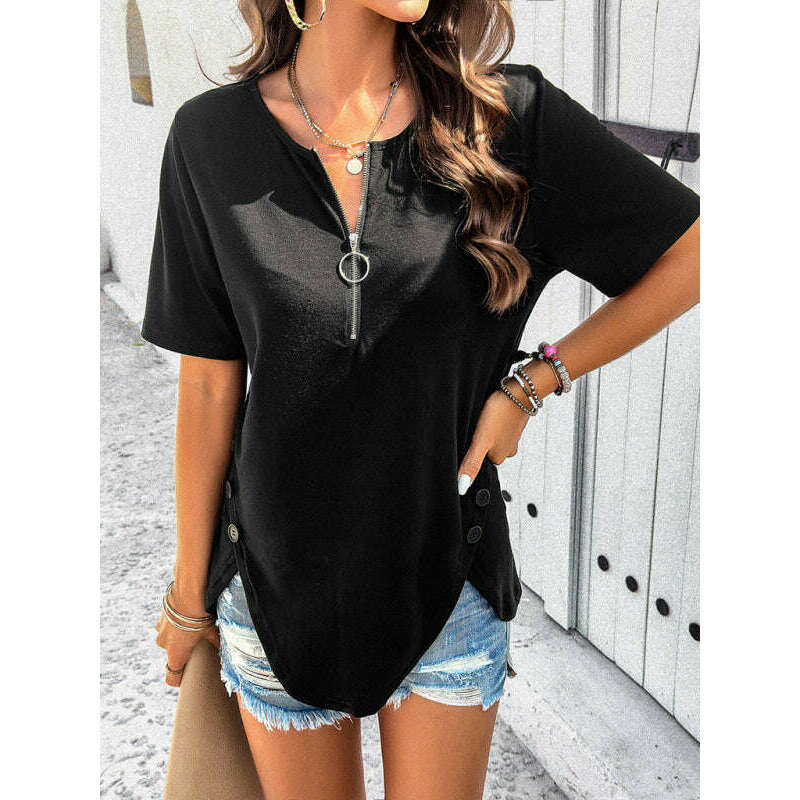 womens-casual-zip-button-short-sleeve-topsmiling-maria---everything-for-women-34695708