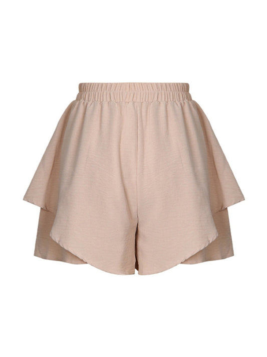High-Waisted Layered Fashion Shorts – Smiling Maria