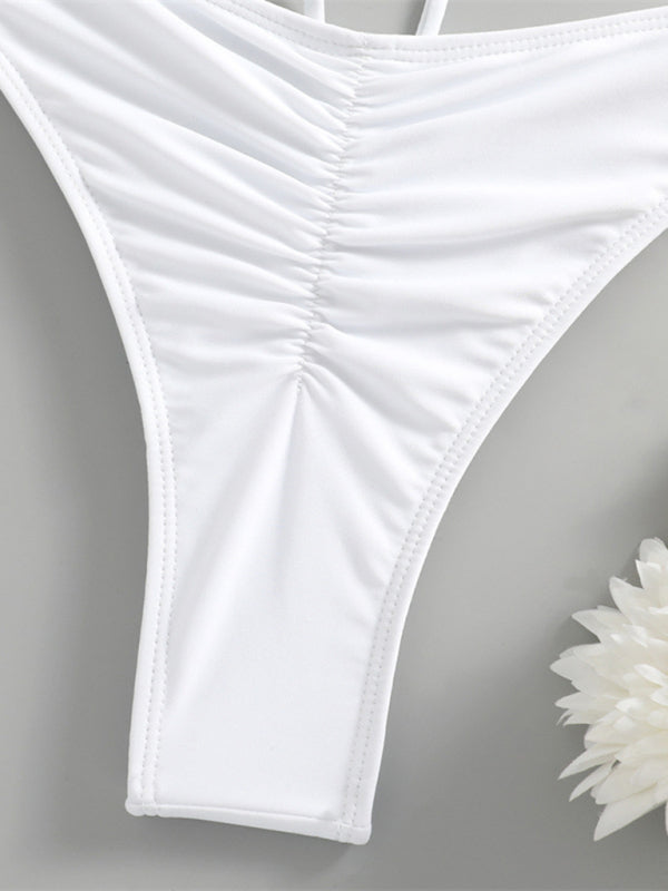 Feminine Knot Halterneck Bikini – String Style, Self Design, Adjustable Fit