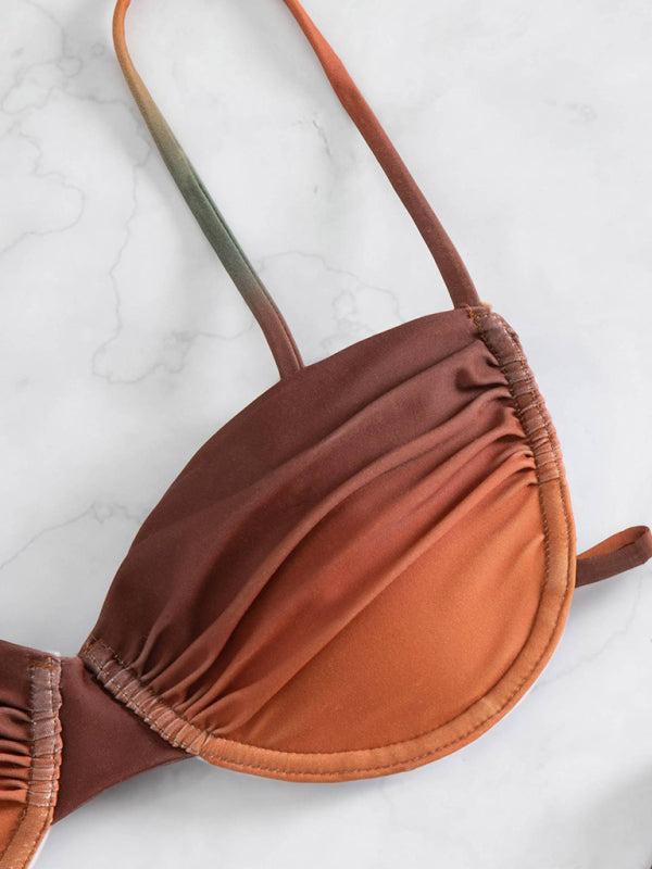 Gradient Bikini Set with Spaghetti Straps – Sexy Fit & Summer Style