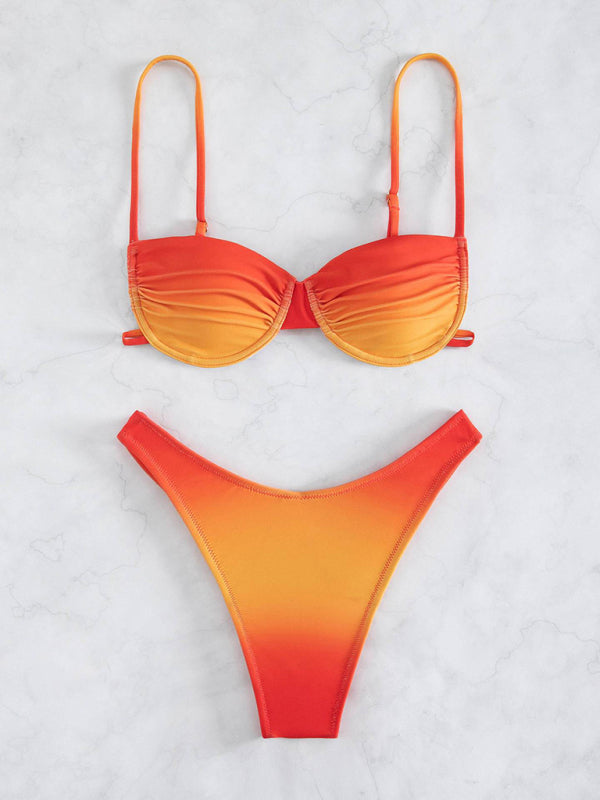 Gradient Bikini Set with Spaghetti Straps – Sexy Fit & Summer Style