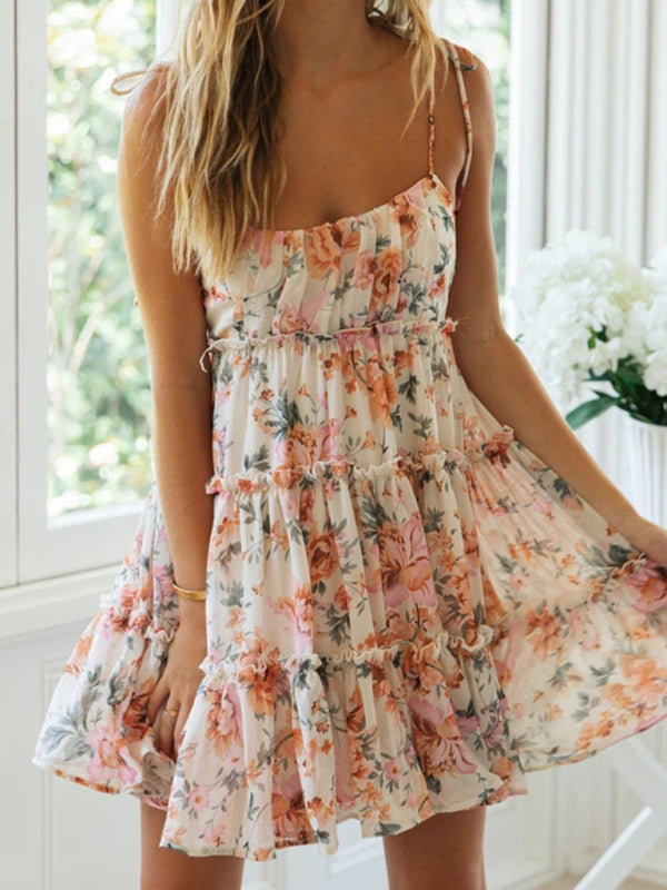 Printed Resort Suspender Dress – Romantic Spring/Summer Style