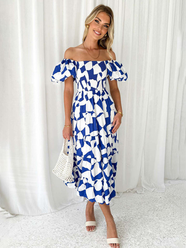 Romantic Off-Shoulder Floral Dress – Spring Summer French Style