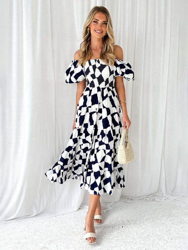 Romantic Off-Shoulder Floral Dress – Spring Summer French Style