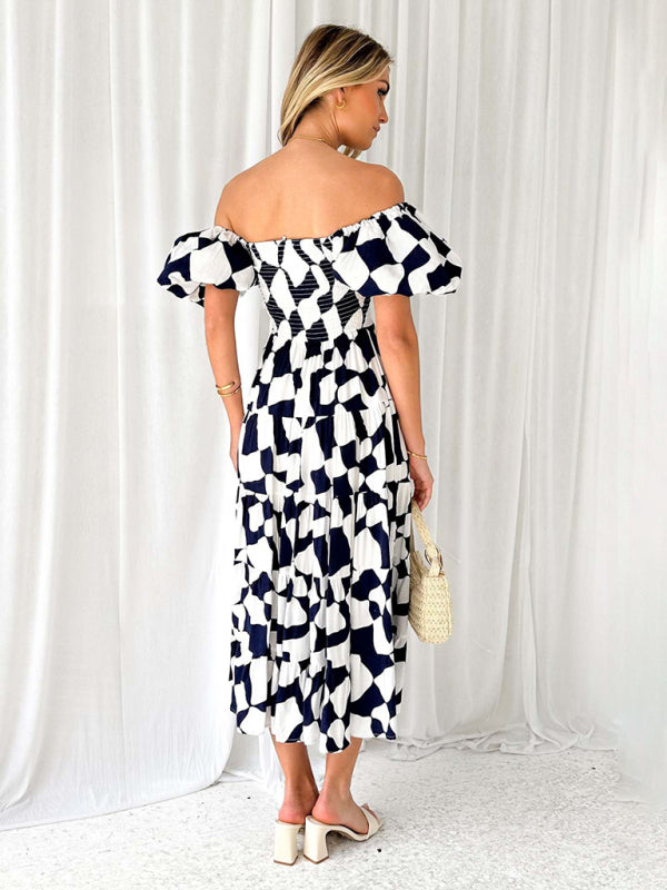 Romantic Off-Shoulder Floral Dress – Spring Summer French Style