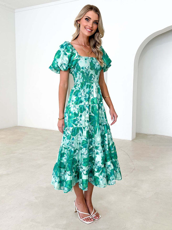 Romantic Off-Shoulder Floral Dress – Spring Summer French Style