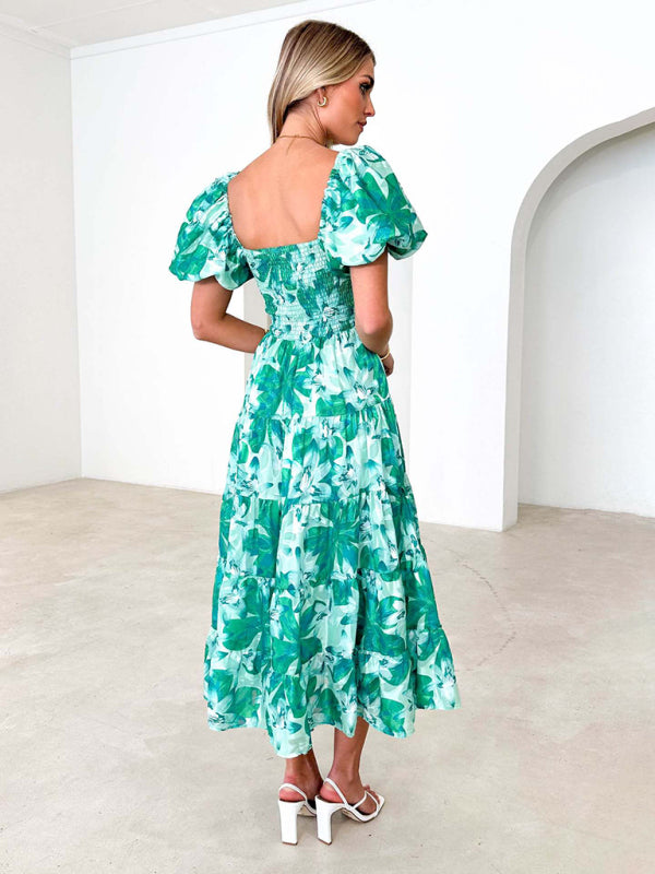 Romantic Off-Shoulder Floral Dress – Spring Summer French Style