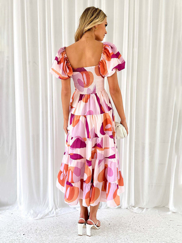 Romantic Off-Shoulder Floral Dress – Spring Summer French Style
